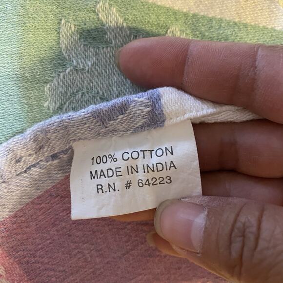 Vintage 100% Cotton ThrowBlanket Bunnies Rabbits Print 63x47”Multicolor Cottage - Picture 3 of 6